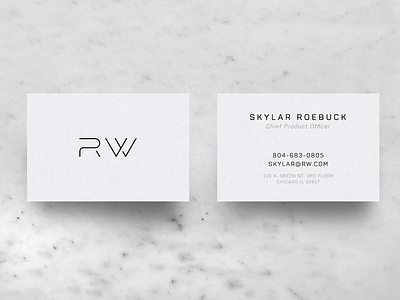 RW Brand Applications brand business card logo typorgraphy