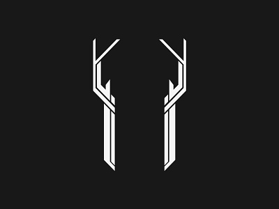 Roebuck Antlers black black white brand buck deer design edgy icon illustration roebuck sharp simple stag tattoo