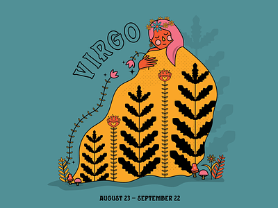 Virgo earth folk horoscope illustration nature virgo zodiac