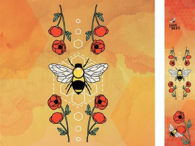 Bee Board bee bees geometric graphic poppies snow snowboard sports