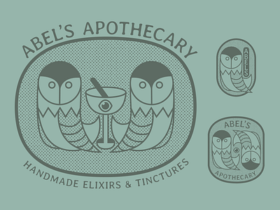 Abel's Apothecary apothecary branding design elixir eye graphic herbs illustration illustrator logo medicine owl owl logo tincture