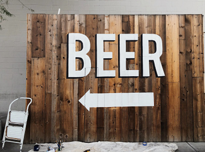 Temblor Brewing Company Mural beer brewery lettering mural typography