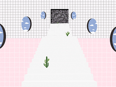 Underground #3 adobe illustrator cc adobe photoshop cc blue cactus design graphic design grid illustration pink projects silence sky underground vector vector art windows