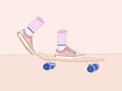 Skate adobe illustrator adobe photoshop design digitalart graphicdesgin illustration pink skateboard sneaker socks vans vector vector art