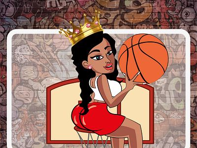 Female Rapper on Basketball Album cover design