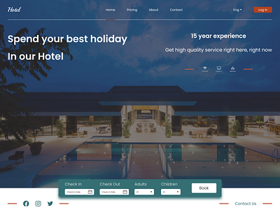 Hotel's Landing Page branding design illustration ui ux web web design website