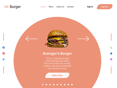 Landing Page design food landing logo ui ux web