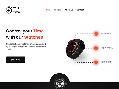 Watch Shop design ecomerce figma logo ui ux web