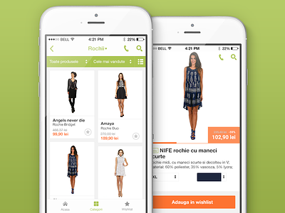 Filtered content app category e commerce elefant.ro fashion ios iphone mobile shop store ui ux