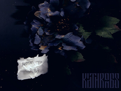 Kidthrones - Note to Self branding cover art flower glitch music note to self