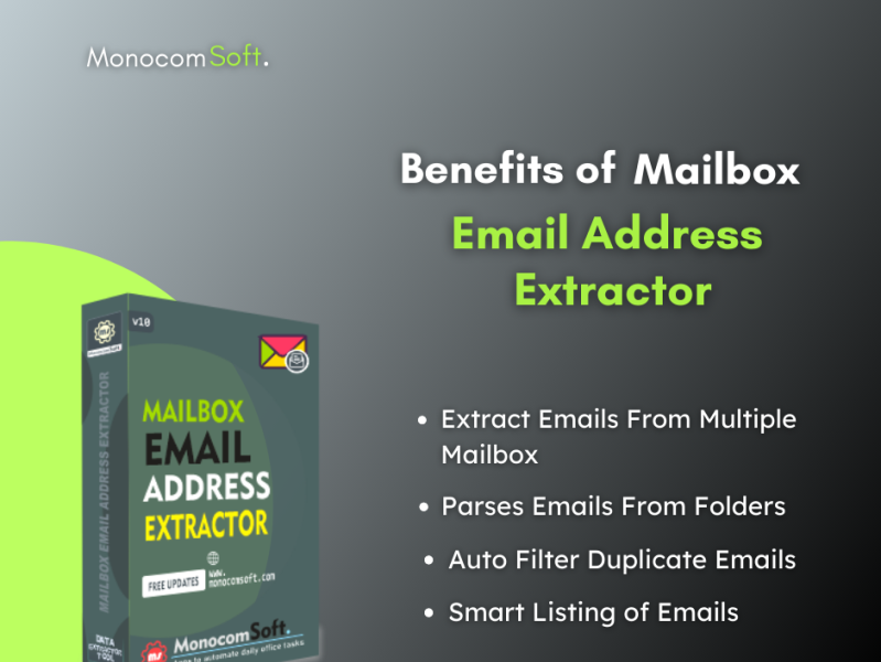 Benefits of Mailbox Email Address Extractor by Jennifer Evans on Dribbble