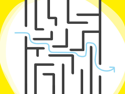 Logistics 2 illustration maze yellow