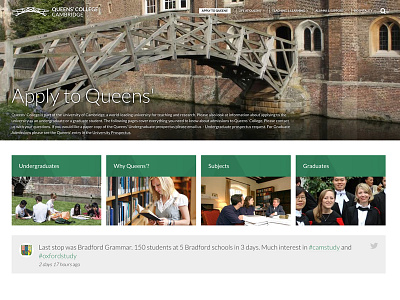 Queens' College Cambridge website cambridge university web design website