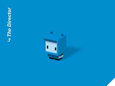 Color Personalities 01 - The Director 3d blender blue character character design cute illustration isometric low poly pixel art robot voxel voxel art