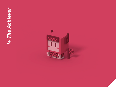 Color Personalities 03 - The Achiever 3d achievement blender character design cute illustration isometric pixel art racing videogame vr