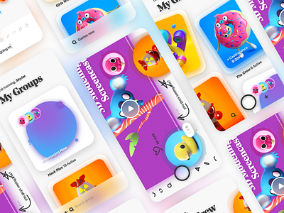 New age collab app - shot #02 3d character design collaboration cute imessage messaging app neuomorphic send ui uidesign uiux