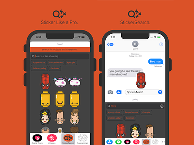 StickerSearch - download for iMessage app app design character design chat icon set imessage ios ios app sticker pack stickers