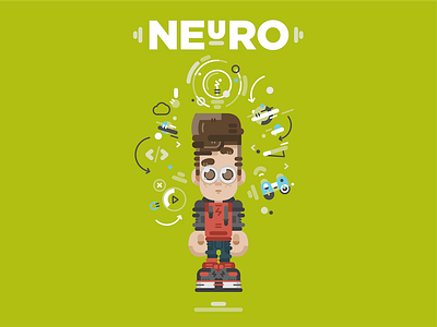 Neuro Opening Sketch cartoon character design icon set idea icons ideas ios app kid neuron space technology teenager