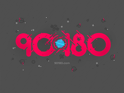 90180 web logo 90 globe logo design particles planets satellite space spaceship texture type web design world