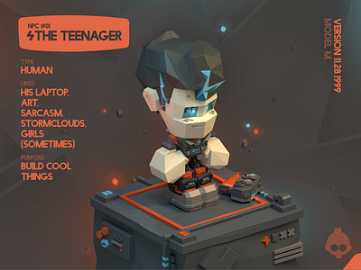 Low poly NPC #01: The Teenager