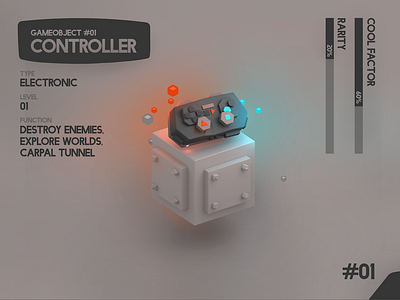 GameObject Series: #01 The Controller 3d blender c4d game controller icon design isometric joystick particles remote videogame xbox