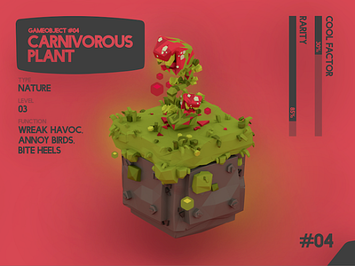 Gameobject #04: Carnivorous Plant 3d 4 bird carnivore icon set isometric low poly mario nature piranha plant plant videogame