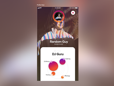 Party Guru: UI mockup app beta design icon set instagram ios ios icons iphone profile social app social media story ui uidesign uipractice user profile