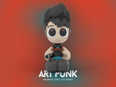 Vinyl Toy: Art Punk 3d animation ar blender boy c4d character design flat design icon set illustration iphone isometric low poly particles stickers toy videogame vr
