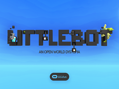 LittleBot title (mockup) 3d 3d type app ar blender c4d cg dystopia icon set illustration iphone isometric low poly oculus oculusvr typography unity videogame voxel vr