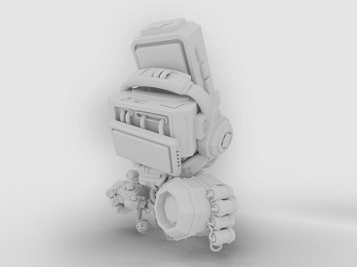 Ancient Bot - white render #02 3d blender c4d character design design dystopia emoji film future icon set iphone mech particles robot scifi videogame vr wall e