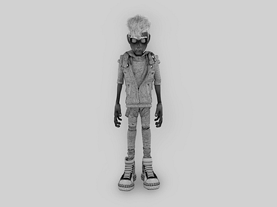 Punk Teen Character: Maximilian (wireframe) 3d animation black and white blender c4d character design converse design eyes hair hands human human body videogame vr wireframe zbrush