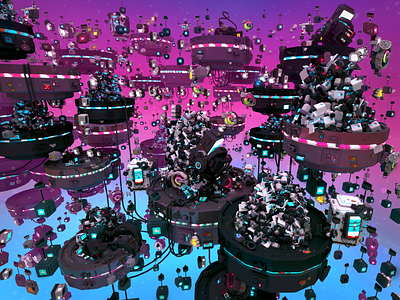 Lowpoly Universe - render #02 3d ar blender c4d character design dystopia isometric low poly particles scifi sky universe videogame vr