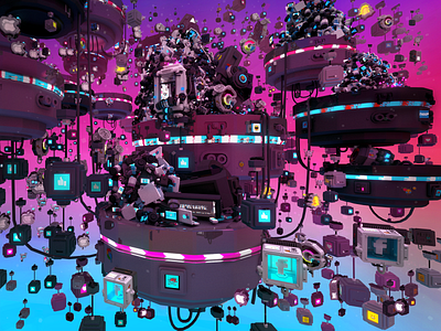 Lowpoly Universe - render #03 3d ar blender c4d character design dystopia glitch illustration internet isometric low poly particles scifi technology universe videogame vr wreckitralph