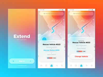 Extend - map app mockup