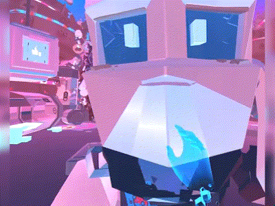 Poking VR character (Littlebot screen cap) 3d animation ar beta blender boy c4d character design cute iphone isometric low poly oculus rift particles unity unity3d videogame vr