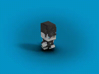 Voxel character actions 3d animation blender c4d character design cute game art game character illustration iphone isometric lightsaber low poly magicavoxel videogame vr