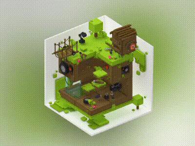 Tiltworld: World 1 animation 3d animation ar blender c4d character design gif illustration ios isometric low poly particles videogame vr