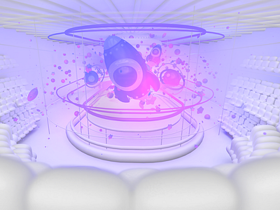 Galaxy Stadium 3d augmented reality blender c4d design galaxy illustration iphone isometric outerspace particles pink space spaceship spaceships stadium stars videogame