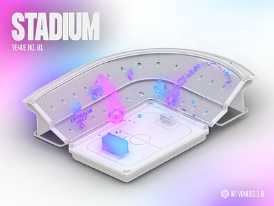 AR Venues #01 3d animation ar architecture art augmented reality blender c4d character design cute gradient illustration isometric low poly particles sports stadium ui videogame vr