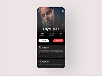 Profile page design