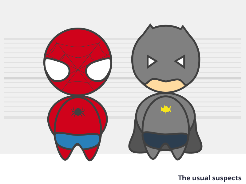 The usual suspects batman spiderman superhero