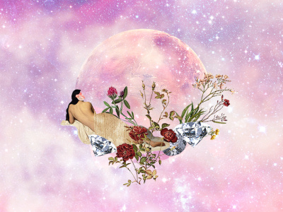 Venus Collage astrology collage graphic design illustration pink poster space venus