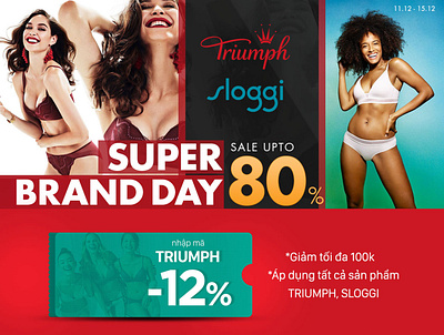 Triumph & Sloggi promotional banner end year graphic design model underwear vector