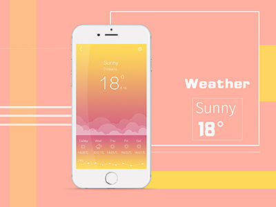 Weather App Sunny android dashboardicons illustration interaction interface ios mobile news social weather