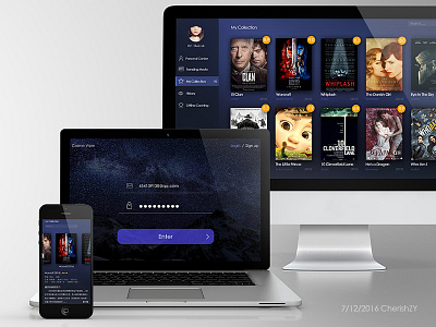 Movie Application activity app application dashboard flat media movie movies play rating streaming video