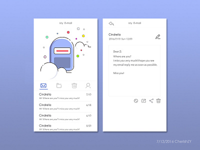 Mondo Inbox app chat cute icons illustration ios messaging mobile monster network shadow social