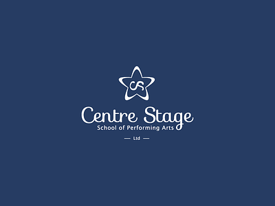 New Centre Stage Logo blue branding dance icon logo