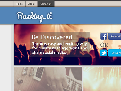 Busking.it Website design busking design homepage music web
