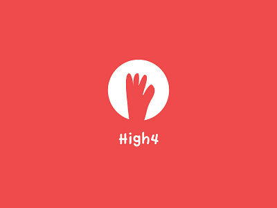 High4 branding hand high icon ilustrator logo vector