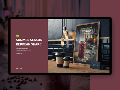 ID: COFFEE New menu! Redbean shake branding cafe illustration menu redbean summer ui uiux ux web design website